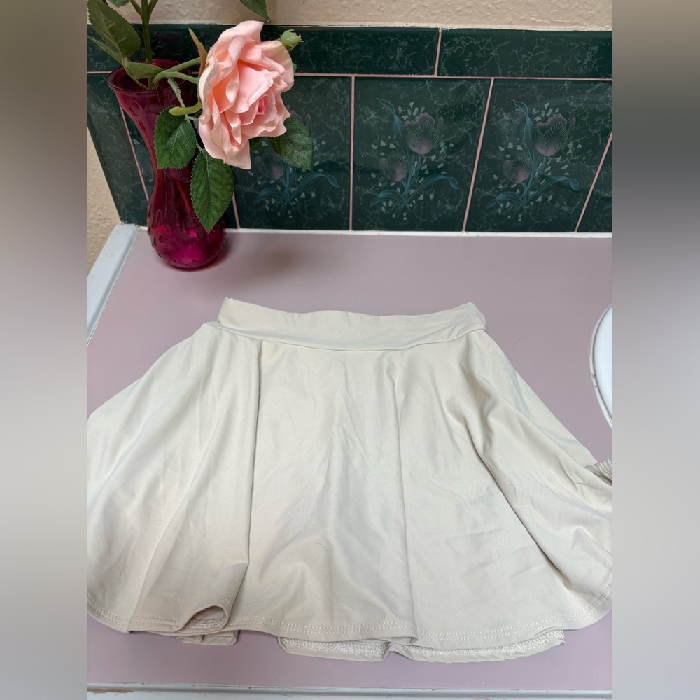 SHEIN Cream Skater Skirt